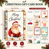 Soul of Papers - Christmas Gift Card Book for Kids, Teens & Adults – 12 -Pocket Accordion Gift Card & Money Holder