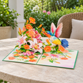 Soul of Papers - Hummingbird & Lilies 3D Pop-Up Card – Flower Greeting Card for Mom, Birthday, Mother’s Day & Get Well
