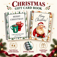 Soul of Papers - Christmas Gift Card Book for Kids, Teens & Adults – 12 -Pocket Accordion Gift Card & Money Holder
