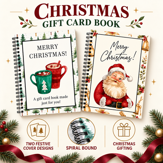 Soul of Papers - Christmas Gift Card Book for Kids, Teens & Adults – 12 -Pocket Accordion Gift Card & Money Holder