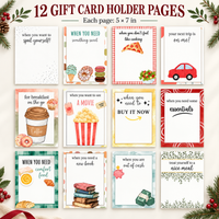 Soul of Papers - Christmas Gift Card Book for Kids, Teens & Adults – 12 -Pocket Accordion Gift Card & Money Holder