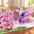 Soul of Papers - Hummingbird & Orchid 3D Pop-Up Card – Pink Orchid Card for Mom, Wife, Anniversary & Valentine’s Day