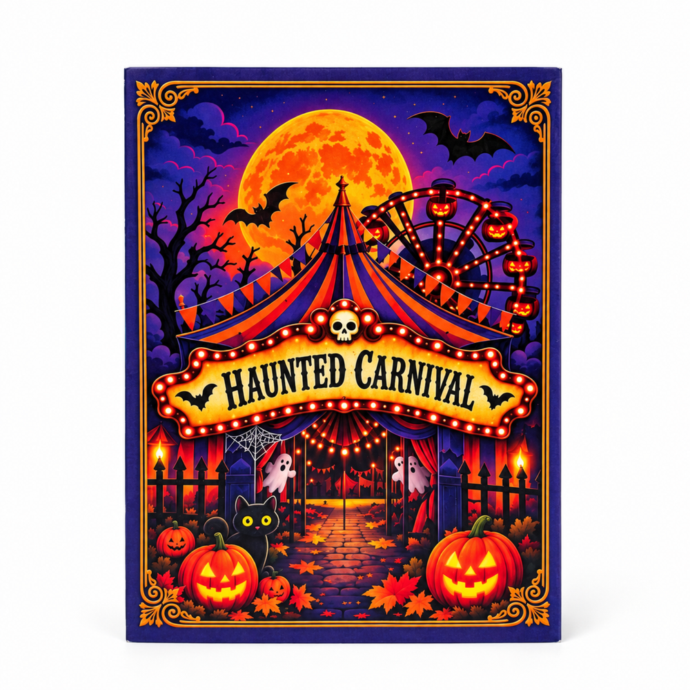 Personalized Haunted Carnival Halloween Pop-Up Card for Kids/Grandkids - 3D Custom Greeting Card & Unique Halloween Gift
