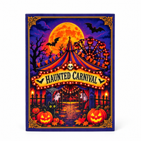 Personalized Haunted Carnival Halloween Pop-Up Card for Kids/Grandkids - 3D Custom Greeting Card & Unique Halloween Gift