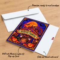 Personalized Haunted Carnival Halloween Pop-Up Card for Kids/Grandkids - 3D Custom Greeting Card & Unique Halloween Gift