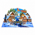 Snowy Christmas Village Pop-Up Card