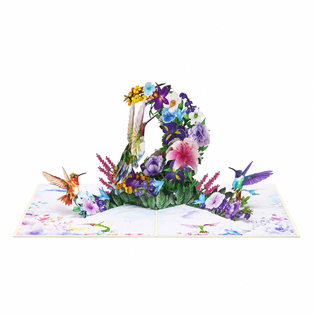 Hummingbird Floral Pop-Up Card