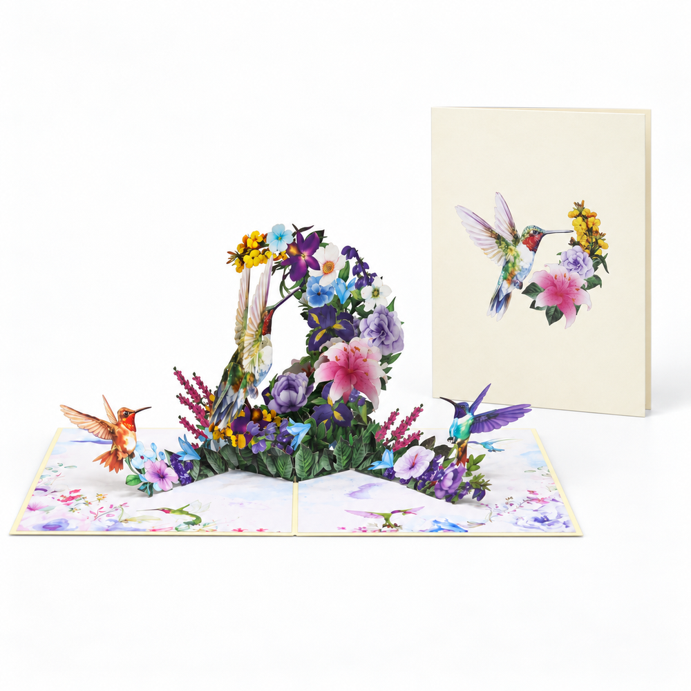Hummingbird Floral Pop-Up Card