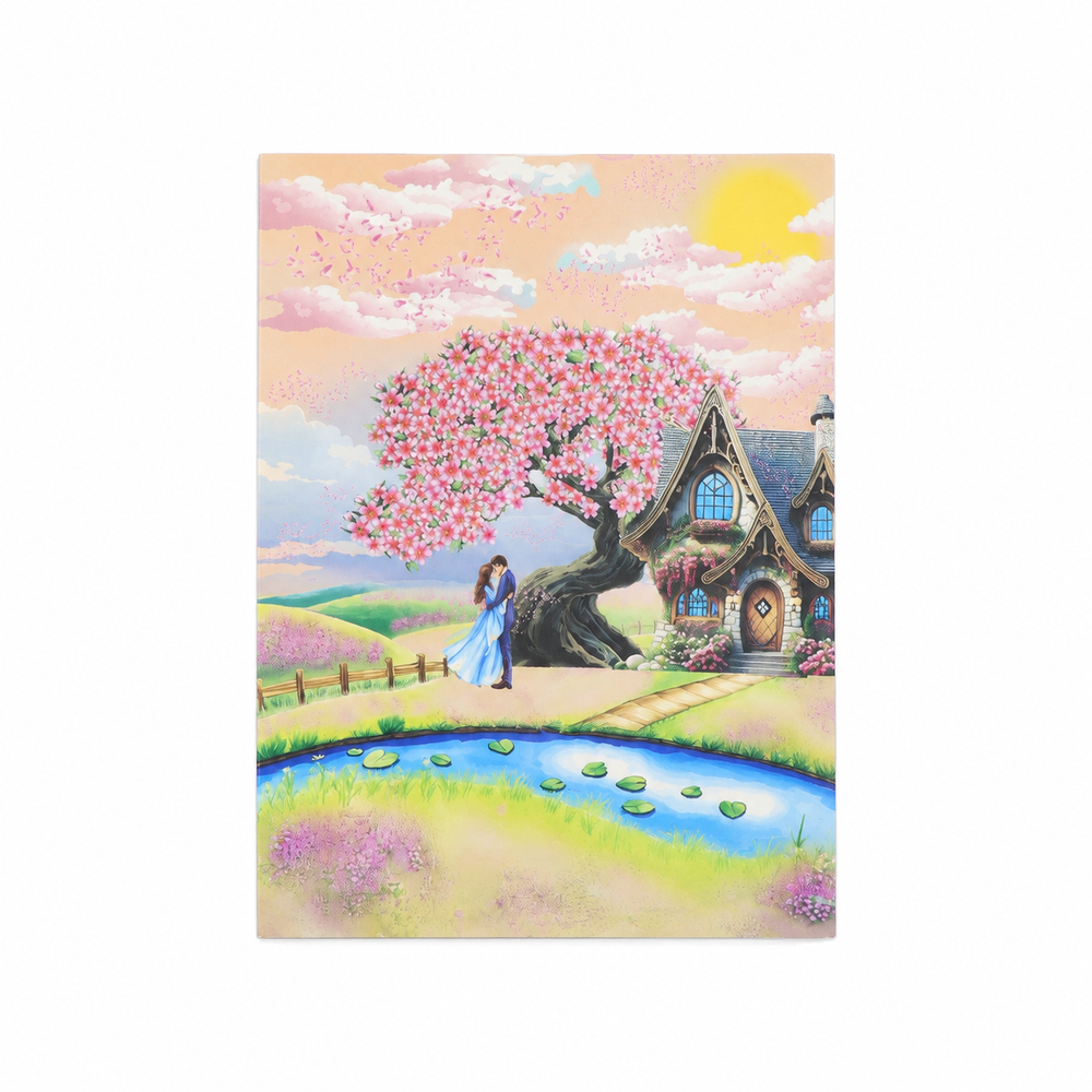 Cherry Blossom Cottage Pop-Up Card