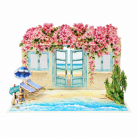 Bougainvillea Beach House Pop-Up Card
