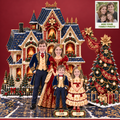 Personalized Christmas Family Pop-Up Card with Photos & Names – Velvet & Gold