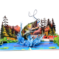 Gone Fishing 3D Pop Up Card - Bass Fishing Adventure