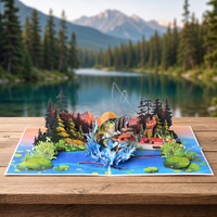 Gone Fishing 3D Pop Up Card - Bass Fishing Adventure