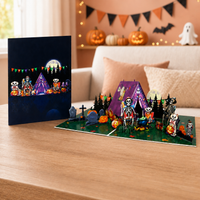 Skeleton Camping Halloween Pop-Up Card – 3D Spooky Greeting Card & Unique Halloween Gift