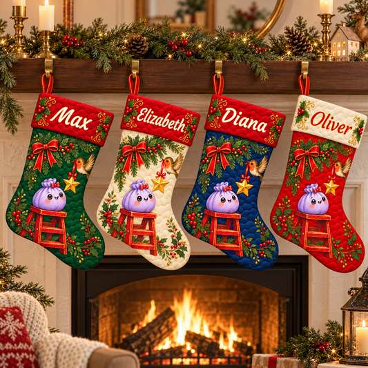 Squishy Friend’s Little Robin, Special Star Delivery - Personalized Atelier Cloud-Quilted Christmas Stocking