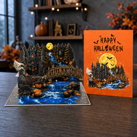 Haunted Castle Halloween Pop-Up Card – 3D Spooky Forest Greeting Card & Unique Halloween Gift