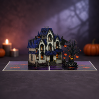Haunted House Halloween Pop-Up Card – 3D Spooky Greeting Card & Unique Halloween Gift