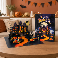 Haunted Castle Halloween Pop-Up Card – 3D Spooky Greeting Card & Unique Halloween Gift
