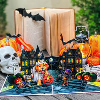 Halloween Dog Pop-Up Card – 3D Trick-or-Treat Greeting Card & Gift for Dog Lovers