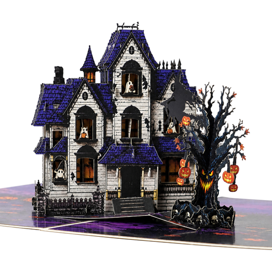 Haunted House Halloween Pop-Up Card – 3D Spooky Greeting Card & Unique Halloween Gift
