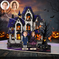 Gothic Halloween Kids/Grandkids Costume - Personalized Haunted House Pop-Up Card