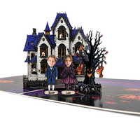 Gothic Halloween Kids/Grandkids Costume - Personalized Haunted House Pop-Up Card