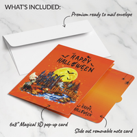 Haunted Castle Halloween Pop-Up Card – 3D Spooky Forest Greeting Card & Unique Halloween Gift