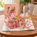 Monarch Butterfly & Peony Pop-Up Card - 3D Floral Greeting Card & Unique Birthday Gift