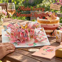 Monarch Butterfly & Peony Pop-Up Card - 3D Floral Greeting Card & Unique Birthday Gift
