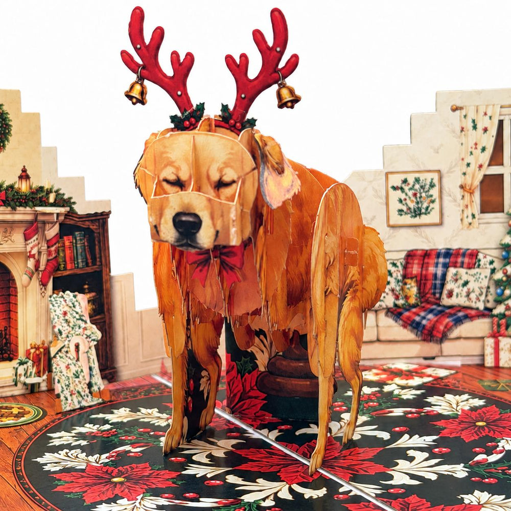 Funny Christmas Dog Pop-Up Card – 3D Greeting Card & Christmas Gift