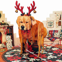 Funny Christmas Dog Pop-Up Card – 3D Greeting Card & Christmas Gift