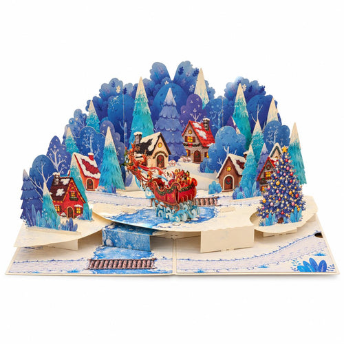 Santa’s Sleigh Christmas Pop-Up Card – 3D Greeting Card & Christmas Gift