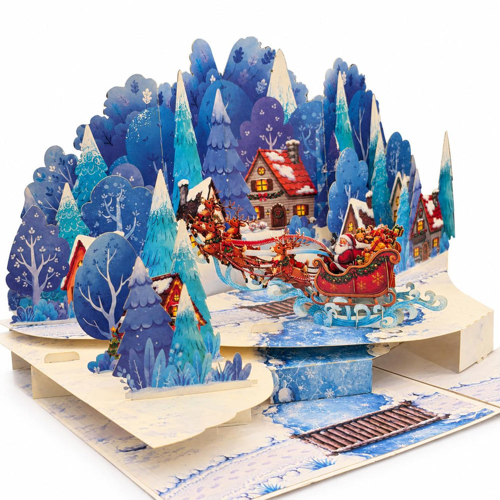 Santa’s Sleigh Christmas Pop-Up Card – 3D Greeting Card & Christmas Gift