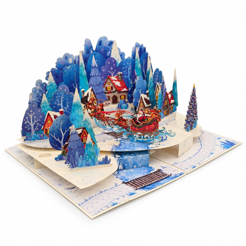 Santa’s Sleigh Christmas Pop-Up Card – 3D Greeting Card & Christmas Gift