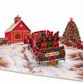 Christmas Dachshund Truck Pop-Up Card – 3D Greeting Card & Christmas Gift