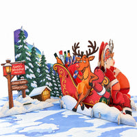 Tipsy Santa Christmas Pop-Up Card – Funny 3D Greeting Card & Christmas Gift