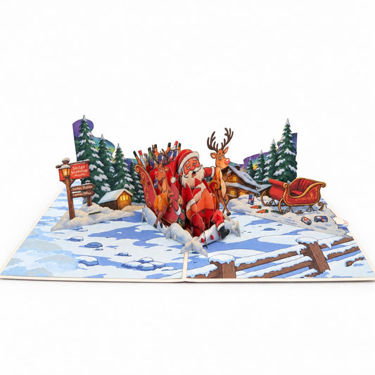 Tipsy Santa Christmas Pop-Up Card – Funny 3D Greeting Card & Christmas Gift