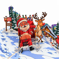 Tipsy Santa Christmas Pop-Up Card – Funny 3D Greeting Card & Christmas Gift