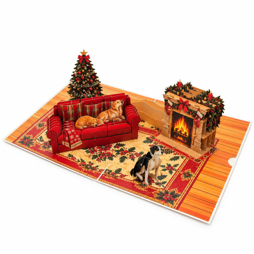 Cozy Christmas Dogs Pop-Up Card – 3D Greeting Card & Christmas Gift
