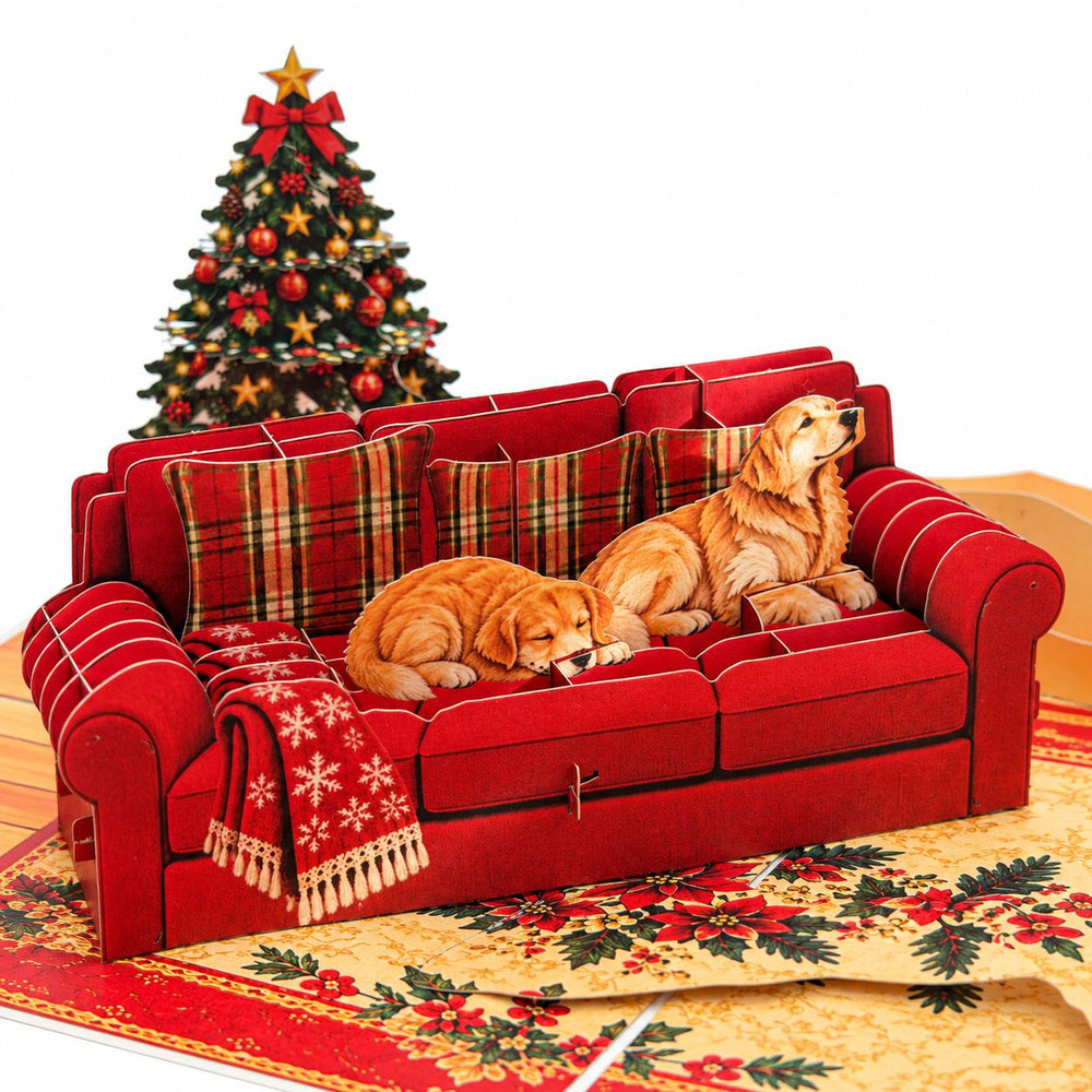 Cozy Christmas Dogs Pop-Up Card – 3D Greeting Card & Christmas Gift