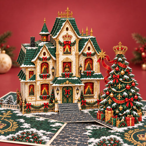 Royal Christmas House Pop-Up Card – 3D Greeting Card & Christmas Gift