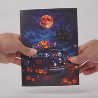 Halloween Van Pop-Up Card – 3D Spooky Halloween Greeting Card & Unique Gift