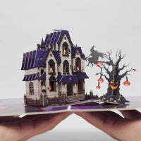 Haunted House Halloween Pop-Up Card – 3D Spooky Greeting Card & Unique Halloween Gift