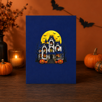 Spooky Halloween Couple - Personalized Haunted House Pop-Up Card