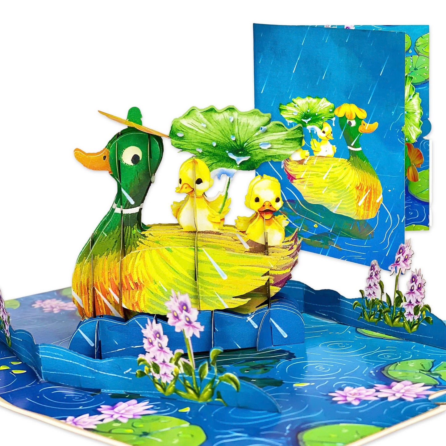 Duck Family Pop Up Mothers Day Card for Mom, Wife, 6x8 Inch Mothers Day Pop Up Card for Daughter, Sister, Grandma, Funny Mother's Day Cards from Son, Husband, Pop Up Birthday Cards.