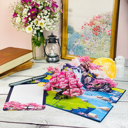 Garden Fountain Pop Up Card 3D Floral Water Feature with Butterflies and Roses Elegant Mother's Day, Birthday, Thank You, Anniversary Greeting Card for Mom, Wife, Grandma, Her